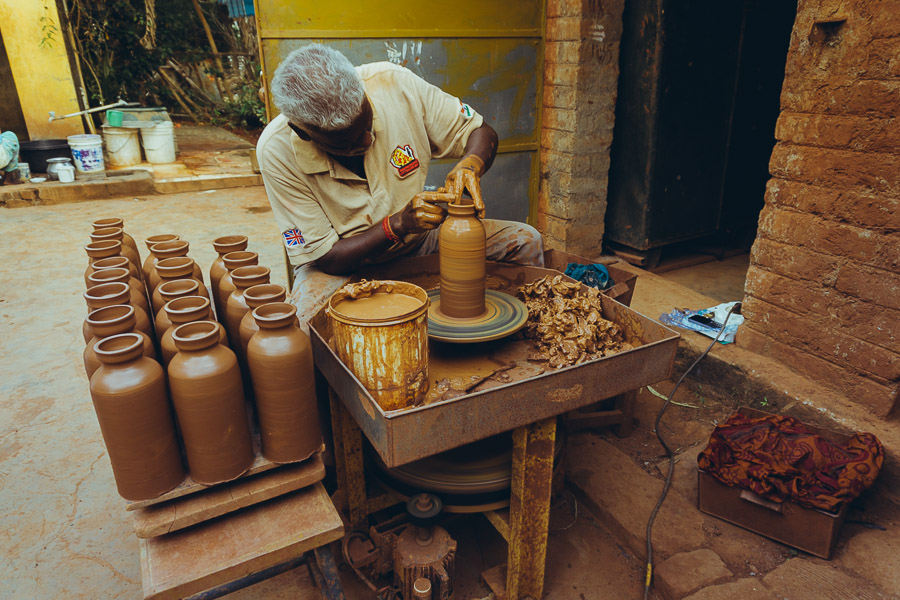 The Potteries of Auroville and Pondicherry - a muddy road